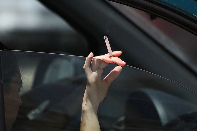 smoking, car