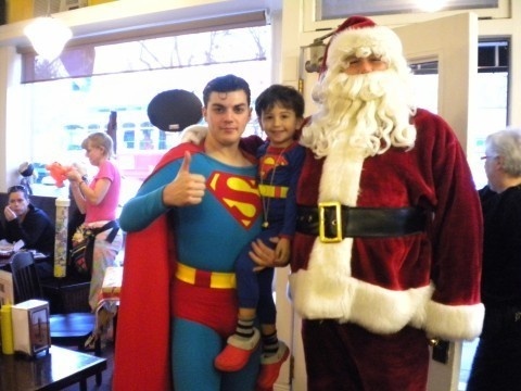 After he and his son Simon encountered both Santa Claus and Superman in an ice cream parlor, NPR's Alan Greenblatt sent out this holiday photo in 2010.