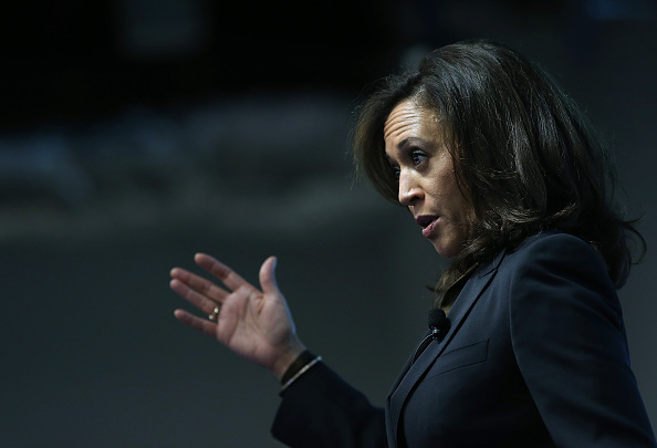 California Attorney General Kamala Harris speaking in February in Menlo Park.
