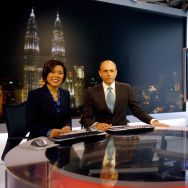 Al-Jazeera news anchors Veronica Pedrosa