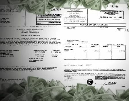 Images of old tax liens against Assembly candidate Matthew LIn appear in this video ad, "Lifestyles of the Rich and Republican," posted by the campaign of his opponent, Ed Chau. Lin's wife sued, alleging that her identifying information appears in Chau's videos and mailers.