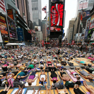 Summer Solstice Marked In Times Square With Mass Yoga Session