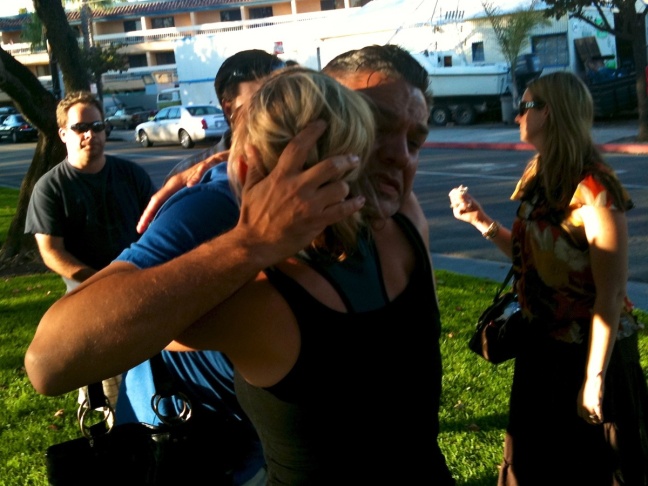 Salon workers who witnessed the deadly Seal Beach shooting leave trauma counseling set up a few blocks away from the scene of the killings.