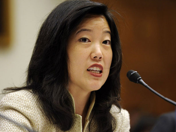 D.C. Chancellor Michelle Rhee, shown here in 2008, donated $250,000 to a PAC supporting charter-friendly L.A. school board candidates.