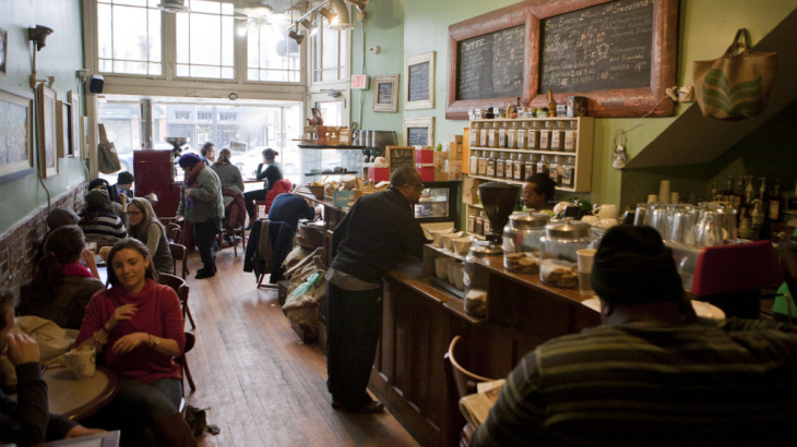 The bustling Sidamo coffee shop in Washington's H Street Northeast neighborhood. The area has attracted many new, young residents and high-end bars, retail and restaurants over the past several years.
