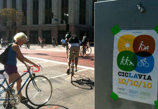 Cyclists, skateboarders, roller-skaters and more took to L.A.'s streets for the inaugural CicLAvia event Sunday.