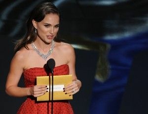 Natalie Portman presenting the Oscar for Best Actor at the 84th Annual Academy Awards, where she used the term "undocumented" in her speech, February 26, 2012