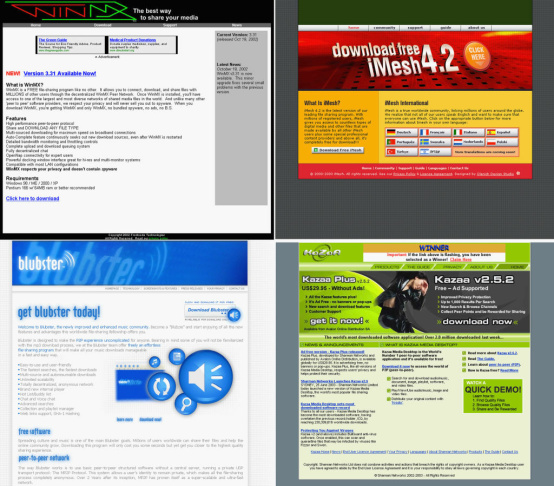 Combo Picture Of Popular File Sharing Websites