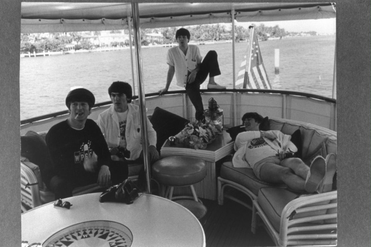 The Beatles Relax on Boat In Florida