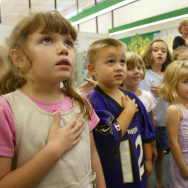 Kindergardners Participate In National Pledge of Allegiance