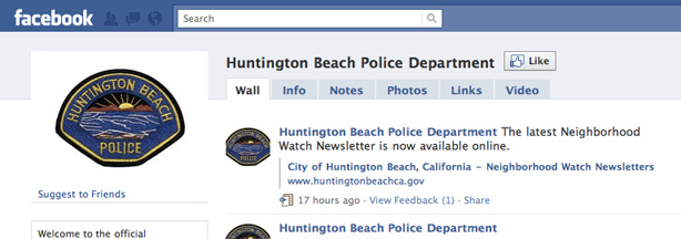 The Huntington Beach Police Department's Facebook page.