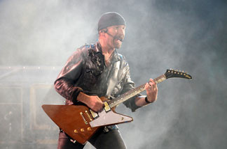 File photo: The Edge of U2 performs on stage at Etihad Stadium on December 1, 2010 in Melbourne, Australia.