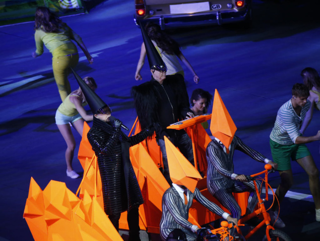 British band the "Pet Shop Boys" perform