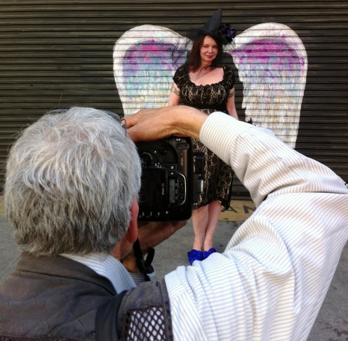 Gary Leonard photographs Lisa Derrick at Colette Miller's wings project.