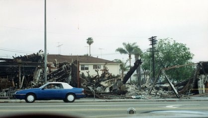 A demolished building taken during the LA Riots.