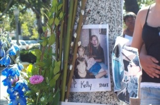 A memorial for Kelly Thomas, the 37-year-old homeless man who died in July after he was beaten by Fullerton police.
