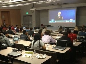 Debate watchers at the University of Nevada, Las Vegas, check out President Obama's performance Tuesday night.