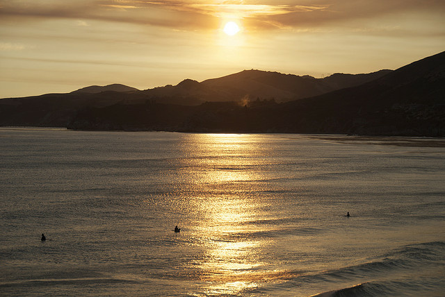 Sunset at Pismo Beach in California