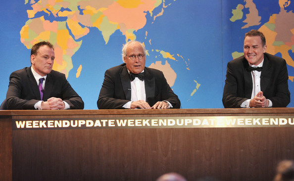 Colin Quinn, Chevy Chase, and Norm Macdonald team up for a "Weekend Update" segment of the 2012 Comedy Awards which premieres this Sunday, May 6, at 9pm on Comedy Central