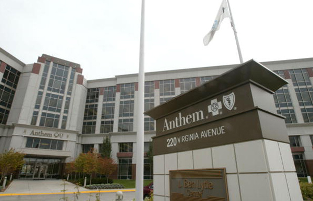 File: The headquarters of Blue Cross Blue Shield health insurer Anthem Inc. is seen October 27, 2003, in Indianapolis, Indiana.