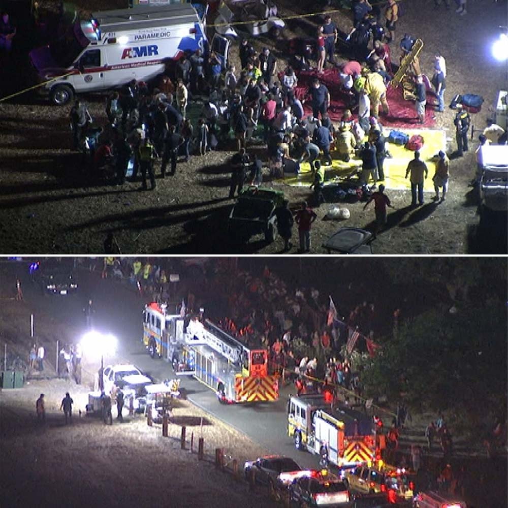 NBC4 footage shows emergency responders on scene where a fireworks mishap led to the injuries of 28 people in Simi Valley.