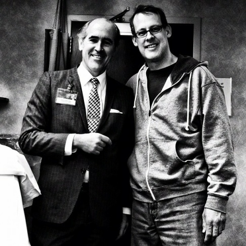 James Rabe and Mayo transplant surgeon Dr Mikel Prieto.