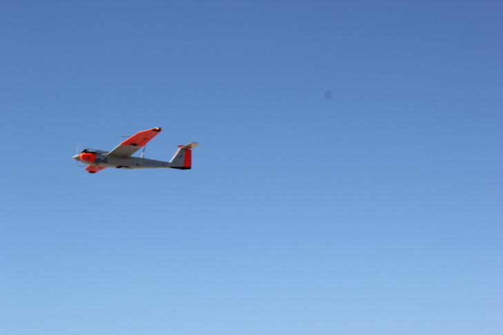 The RS-16 is brought in at low altitude before landing.