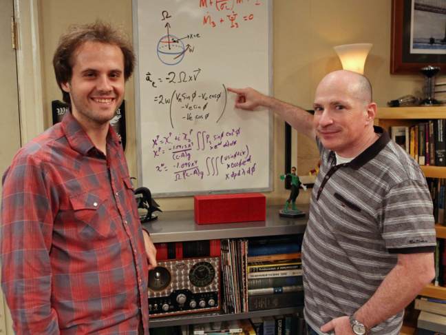 David Saltzberg, right, hosts his "Geek Of The Week," UCLA student Andrew Peck.