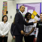 Obama Gives Speech On Education At Virginia Middle School