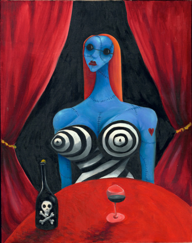 Tim Burton's Blue Gril with Wine