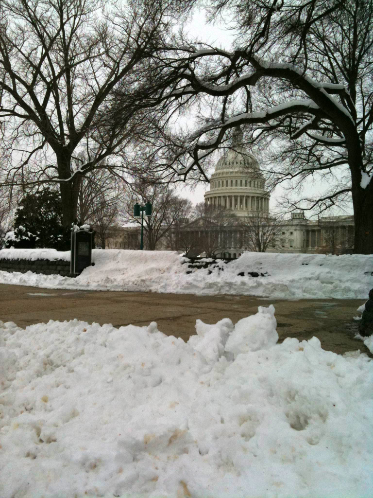 US Capital building in the snow on February 9, 2010.