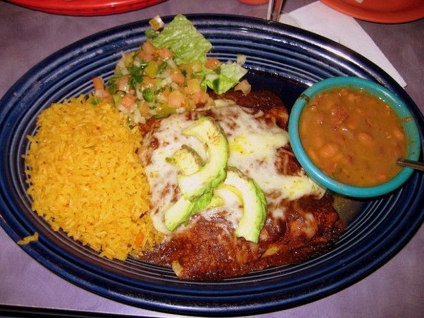 Enchiladas en mole poblano, October 2007