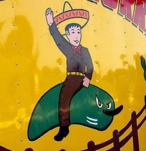 No, it's not big enough to ride like a horse