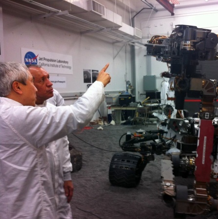 NASA Director Charles Bolden tours JPL in Pasadena