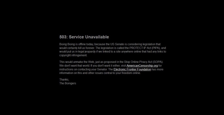 SOPA/PIPA Protest, BoingBoing