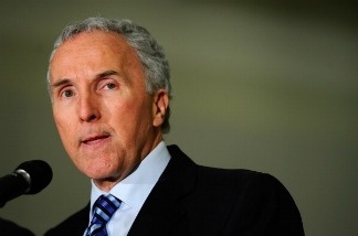 Los Angeles Dodgers owner Frank McCourt speaks during a Dodger Stadium news conference on April 8, 2011.
