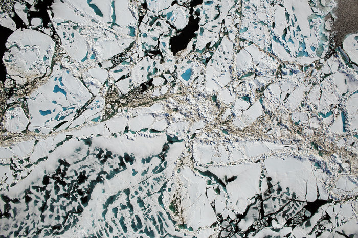 Chunks of Arctic sea ice, melt ponds and open water are all seen in this image captured by NASA's Digital Mapping System instrument during an Operation IceBridge flight over the Chukchi Sea in July 2016. Last year was particularly bad for Arctic sea ice.