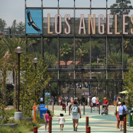 Visitors arrive at the main entrance to