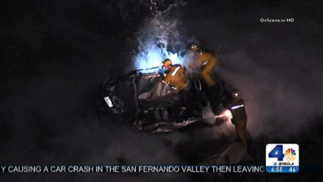 Car Over Cliff in Palos Verdes Estates