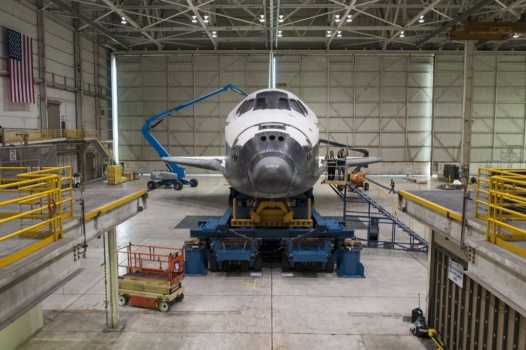 Endeavour In Hanger At LAX