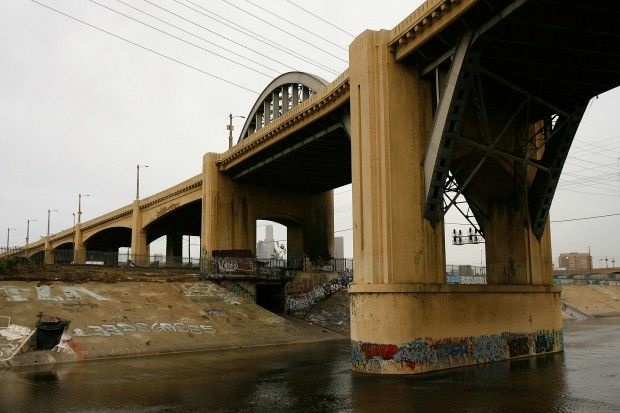 The Sixth Street Bridge as seen from underneath, February 21, 2008