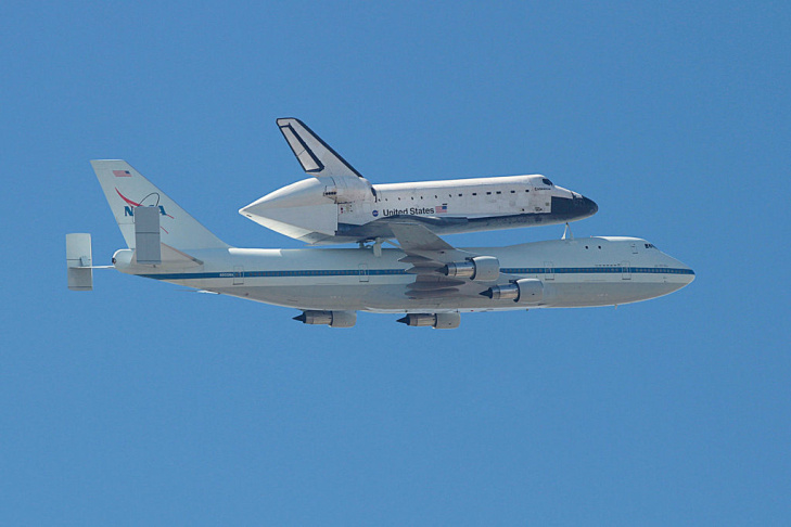 Endeavour over Long Beach