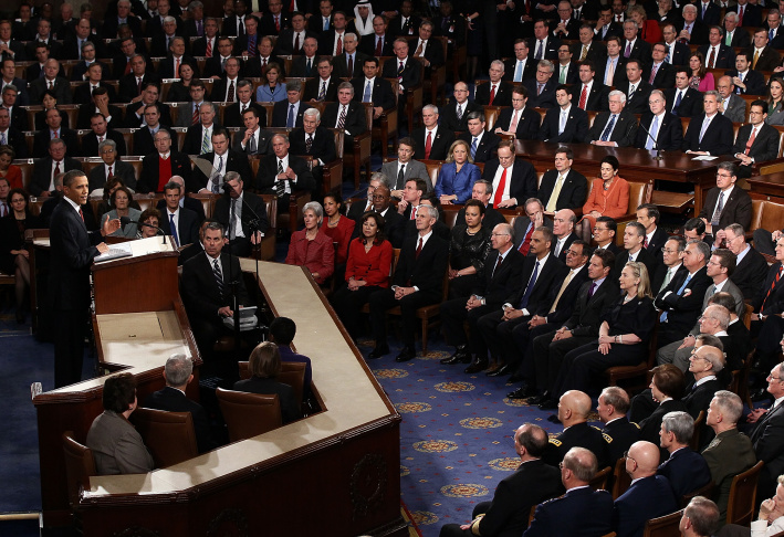 President Obama Addresses The Nation During State Of The Union Address