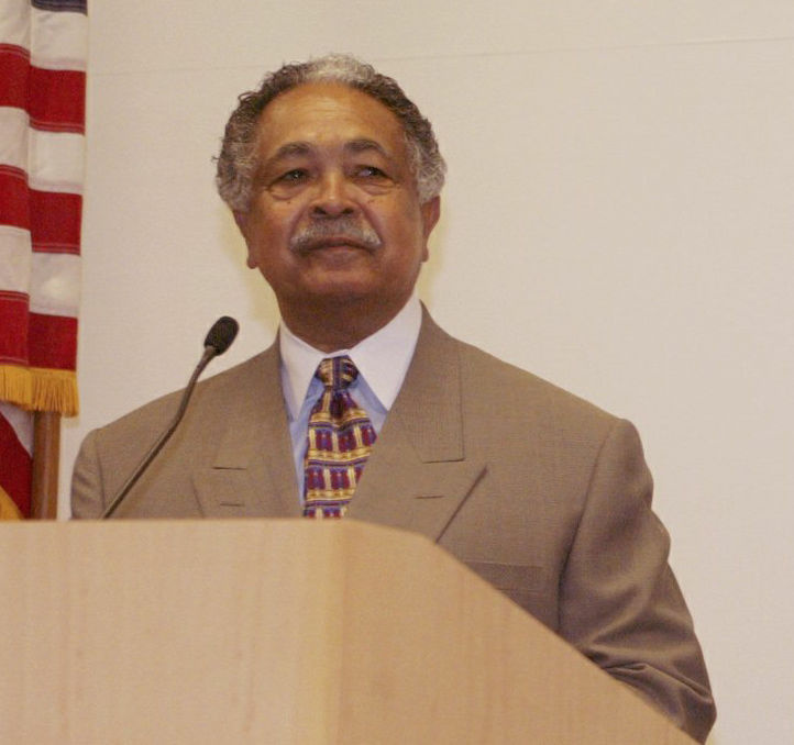 Assemblyman Mervyn Dymally during an appearance at California State University, Dominguez Hills, Thursday, Aug. 14, 2003, at the campus in Carson, Calif.