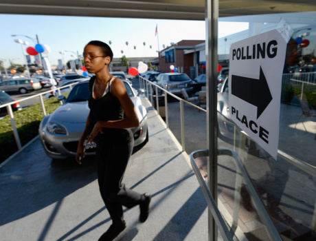 U.S. Citizens Head To The Polls To Vote In Presidential Election