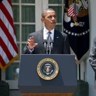 US President Barack Obama announces the