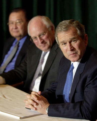 US President-elect George W. Bush (R), Vice Presid
