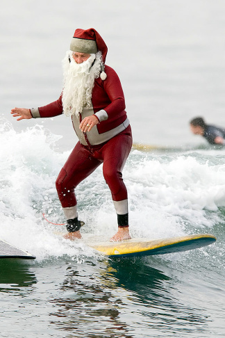 Surfing Santa