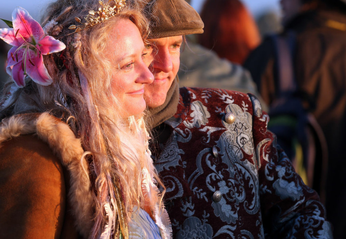 Druids Celebrate Winter Solstice At Stonehenge