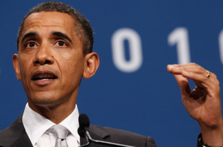 U.S. President Barack Obama walks out to give a press conference at the conclusion of the G20 Summit June 27, 2010 in Toronto, Canada.